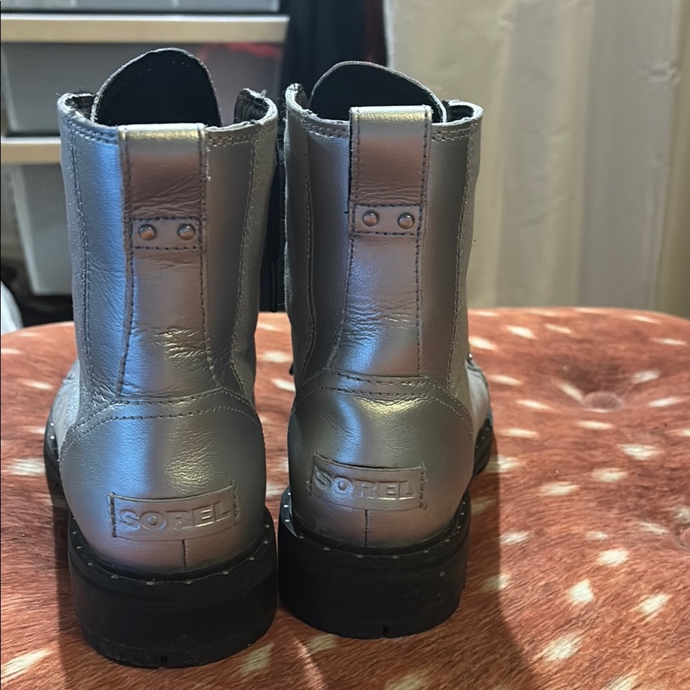 EUC Sorel Metallic Silver Boots (Size 9) - Picture 2 of 5